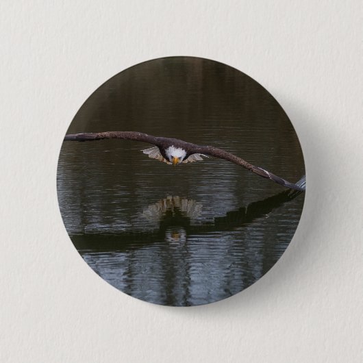 Badge Rond 5 Cm Aigle de Bald en vol (Devant)