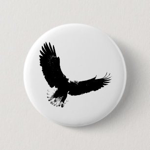 Badge Rond 5 Cm Aigle de Bald en vol