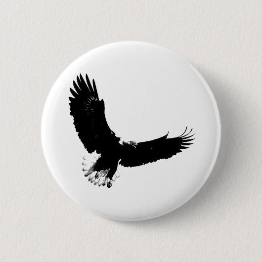 Badge Rond 5 Cm Aigle de Bald en vol (Devant)