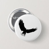 Badge Rond 5 Cm Aigle de Bald en vol (Devant & derrière)