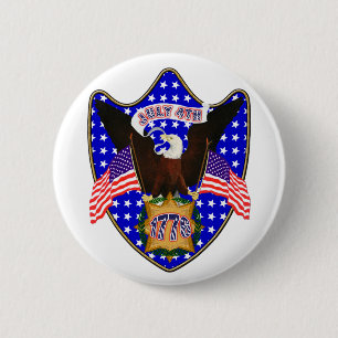 Badge Rond 5 Cm Aigle du Jour de l'Indépendance