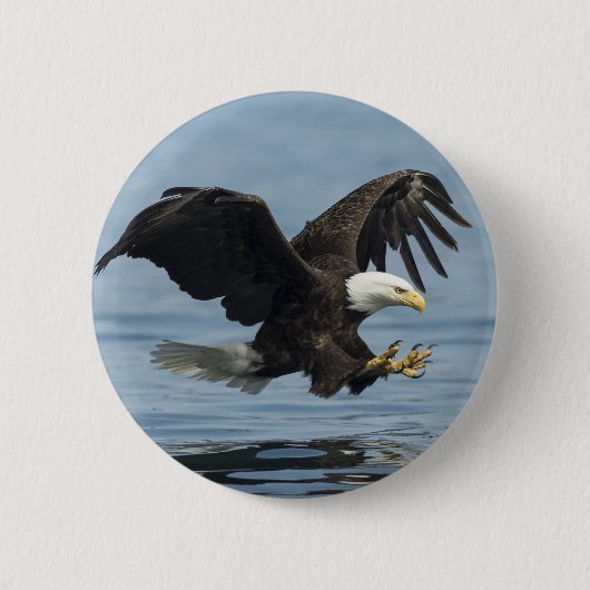 Badge Rond 5 Cm Aigle en approche (Devant)