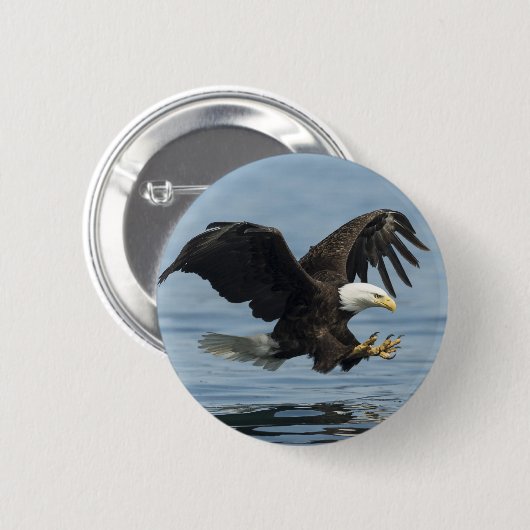 Badge Rond 5 Cm Aigle en approche (Devant & derrière)