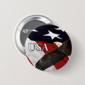 Badge Rond 5 Cm Aigle et Drapeau USA (Devant & derrière)