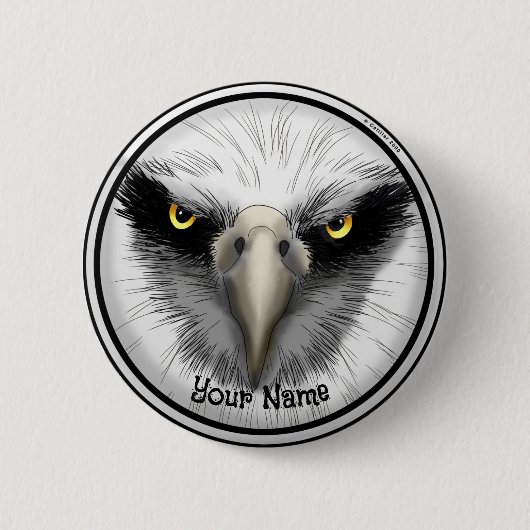 Badge Rond 5 Cm Aigle noir (Devant)