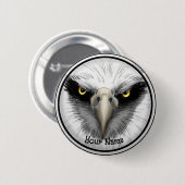 Badge Rond 5 Cm Aigle noir (Devant & derrière)