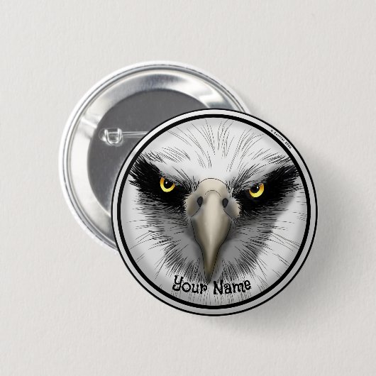 Badge Rond 5 Cm Aigle noir (Devant & derrière)
