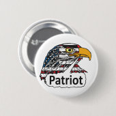 Badge Rond 5 Cm Aigle patriote (Devant & derrière)