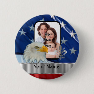 Badge Rond 5 Cm Aigle patriotique