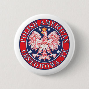 Badge Rond 5 Cm Aigle polonaise américaine Cestohowa Texas