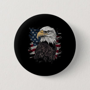 Badge Rond 5 Cm Aigle royal USA Drapeau américain Graphique patrio