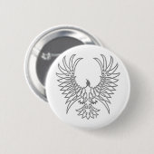 Badge Rond 5 Cm aigle se levant, argent (Devant & derrière)