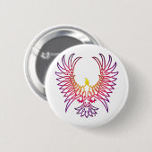 Badge Rond 5 Cm aigle se levant, sunglow (Devant & derrière)