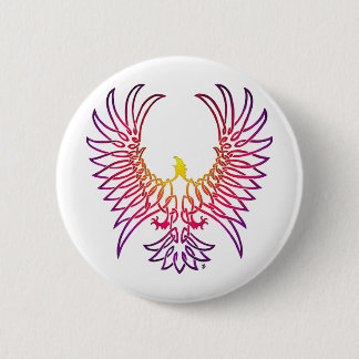 Badge Rond 5 Cm aigle se levant, sunglow
