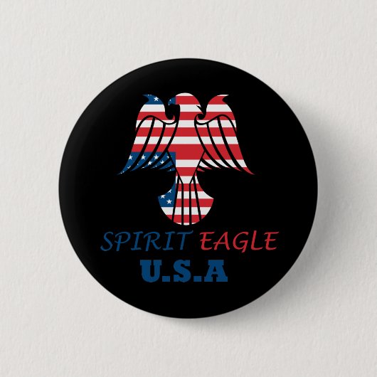 Badge Rond 5 Cm aigle spirituel drapeau USA (Devant)