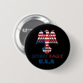 Badge Rond 5 Cm aigle spirituel drapeau USA (Devant & derrière)