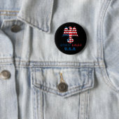 Badge Rond 5 Cm aigle spirituel drapeau USA (En situation)