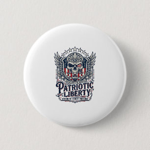 Badge Rond 5 Cm Aigle Tactique Patriotique Crâne Inspiré Militaire