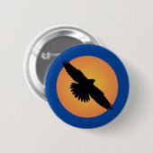 Badge Rond 5 Cm Aigle volant devant le soleil (Devant & derrière)