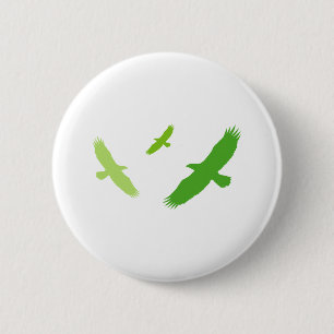 Badge Rond 5 Cm Aigle volant (vert)