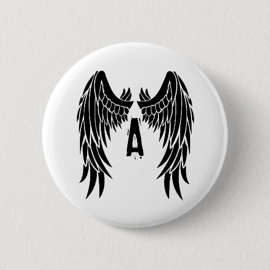 Badge Rond 5 Cm Aile d'angle de tatouage Monogramme (Devant)