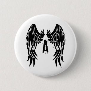 Badge Rond 5 Cm Aile d'angle de tatouage Monogramme