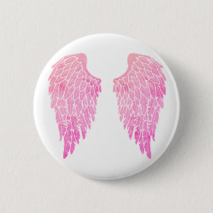 Badge Rond 5 Cm Ailes assez roses d'ange