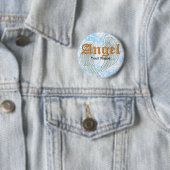 Badge Rond 5 Cm Ailes d'ange Épinglette (En situation)