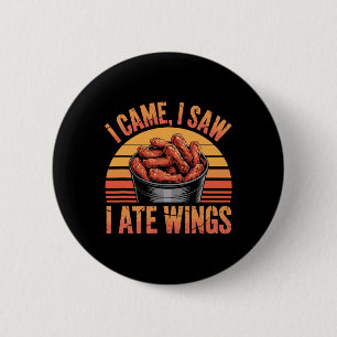 Badge Rond 5 Cm Ailes de poulet frites épicées Citation - Je suis 