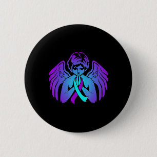 Badge Rond 5 Cm Ailes de sensibilisation au suicide Angel Ribbon s