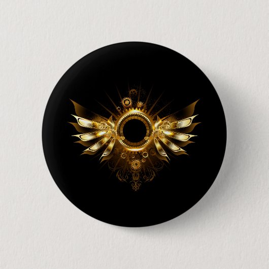 Badge Rond 5 Cm Ailes de Steampunk (Devant)