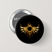 Badge Rond 5 Cm Ailes de Steampunk (Devant & derrière)