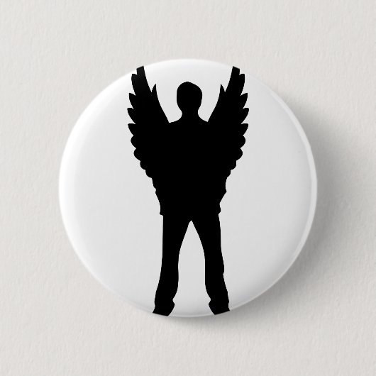 Badge Rond 5 Cm Ailes d'icône de forme d'angle (Devant)
