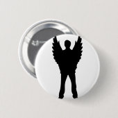 Badge Rond 5 Cm Ailes d'icône de forme d'angle (Devant & derrière)
