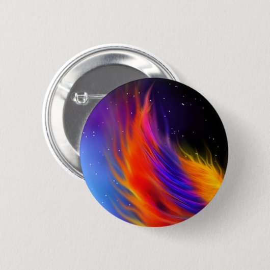 Badge Rond 5 Cm Ailes du Phoenix spatial (Devant & derrière)