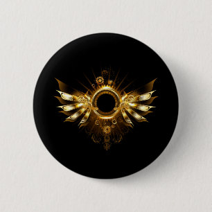 Badge Rond 5 Cm Ailes Steampunk