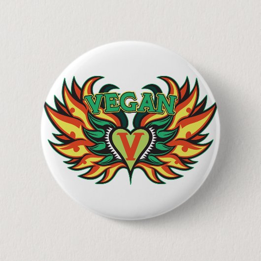 Badge Rond 5 Cm Ailes végétaliennes (Devant)