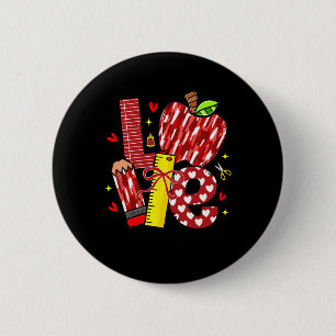 Badge Rond 5 Cm Aime Apple Pencil Prof De Vie Arc Coeurs Drôle