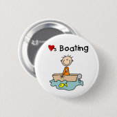 Badge Rond 5 Cm Aime le bateau (Devant & derrière)