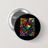 Badge Rond 5 Cm Aimer Accepter Comprendre Autisme Boho Flower (Devant & derrière)
