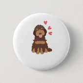 Badge Rond 5 Cm Aimer Chocolat Phantom Cockapoo Cavapoo Chien (Devant)