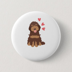 Badge Rond 5 Cm Aimer Chocolat Phantom Cockapoo Cavapoo Chien