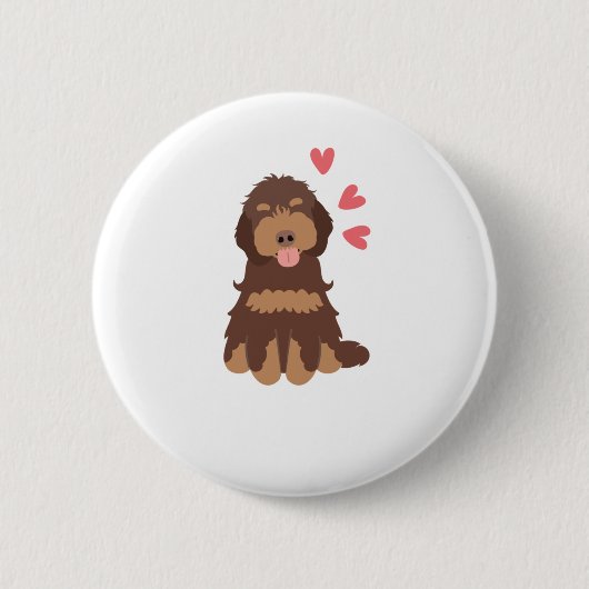 Badge Rond 5 Cm Aimer Chocolat Phantom Cockapoo Cavapoo Chien (Devant)