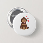 Badge Rond 5 Cm Aimer Chocolat Phantom Cockapoo Cavapoo Chien (Devant & derrière)