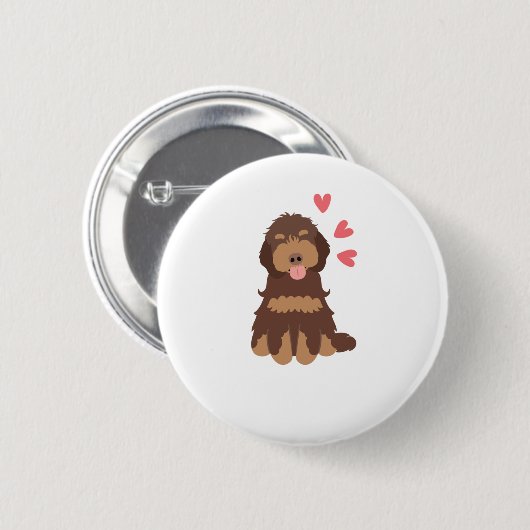 Badge Rond 5 Cm Aimer Chocolat Phantom Cockapoo Cavapoo Chien (Devant & derrière)