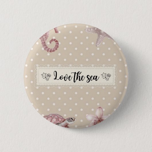 Badge Rond 5 Cm Aimer la mer (Devant)