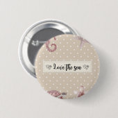Badge Rond 5 Cm Aimer la mer (Devant & derrière)