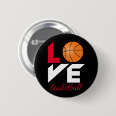Badge Rond 5 Cm Aimer le basket-ball (Devant & derrière)