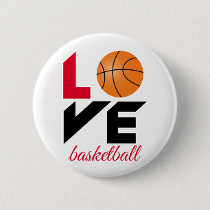 Badge Rond 5 Cm Aimer le basket-ball