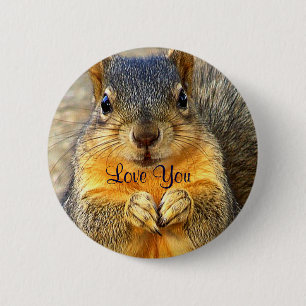 Badge Rond 5 Cm Aimer l'écureuil_